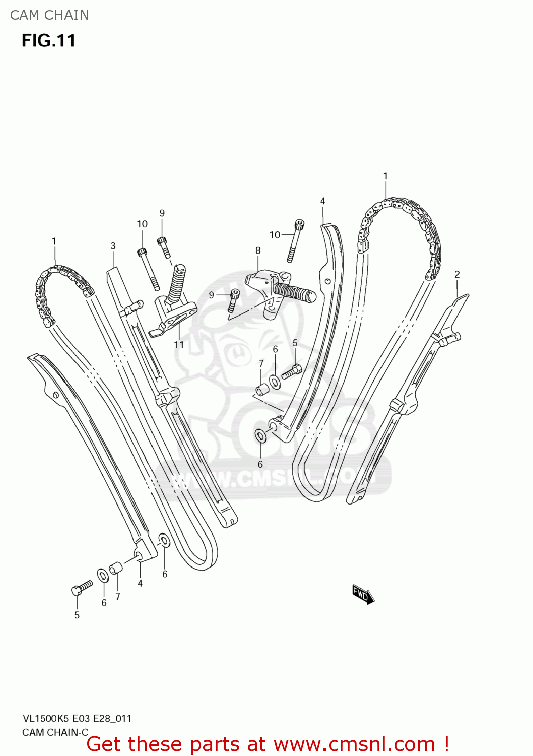 CAM CHAIN VL1500 BOULEVARD C90 2005 (K5) USA (E03)
