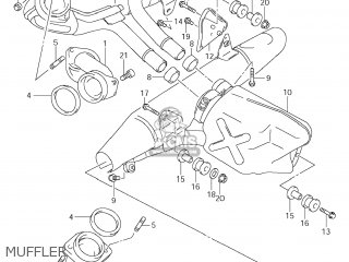 MUFFLER - VL1500 BOULEVARD C90 2005 (K5) USA (E03)