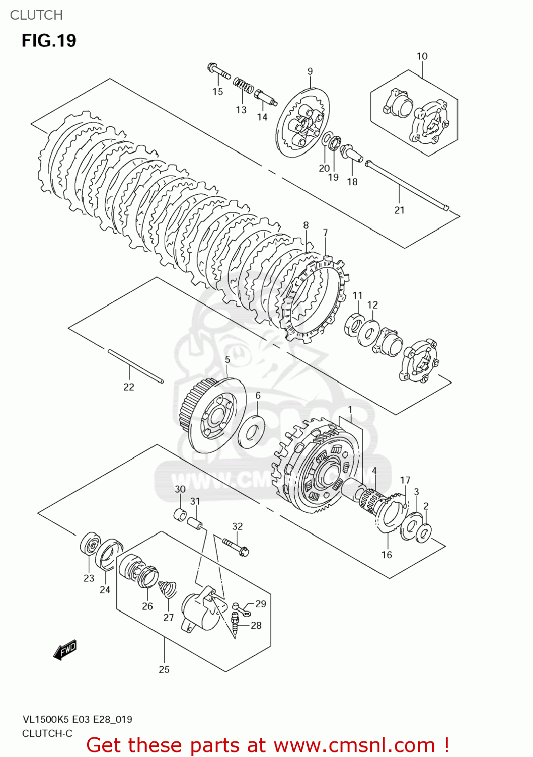 CLUTCH VL1500 BOULEVARD C90 2006 (K6) USA (E03)