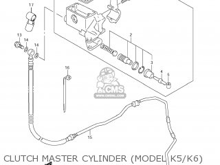 CLUTCH MASTER CYLINDER (MODEL K5/K6) - VL1500 BOULEVARD C90 2006 (K6) USA (E03)