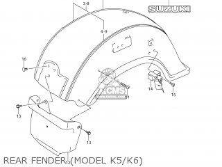 REAR FENDER (MODEL K5/K6) - VL1500 BOULEVARD C90 2006 (K6) USA (E03)