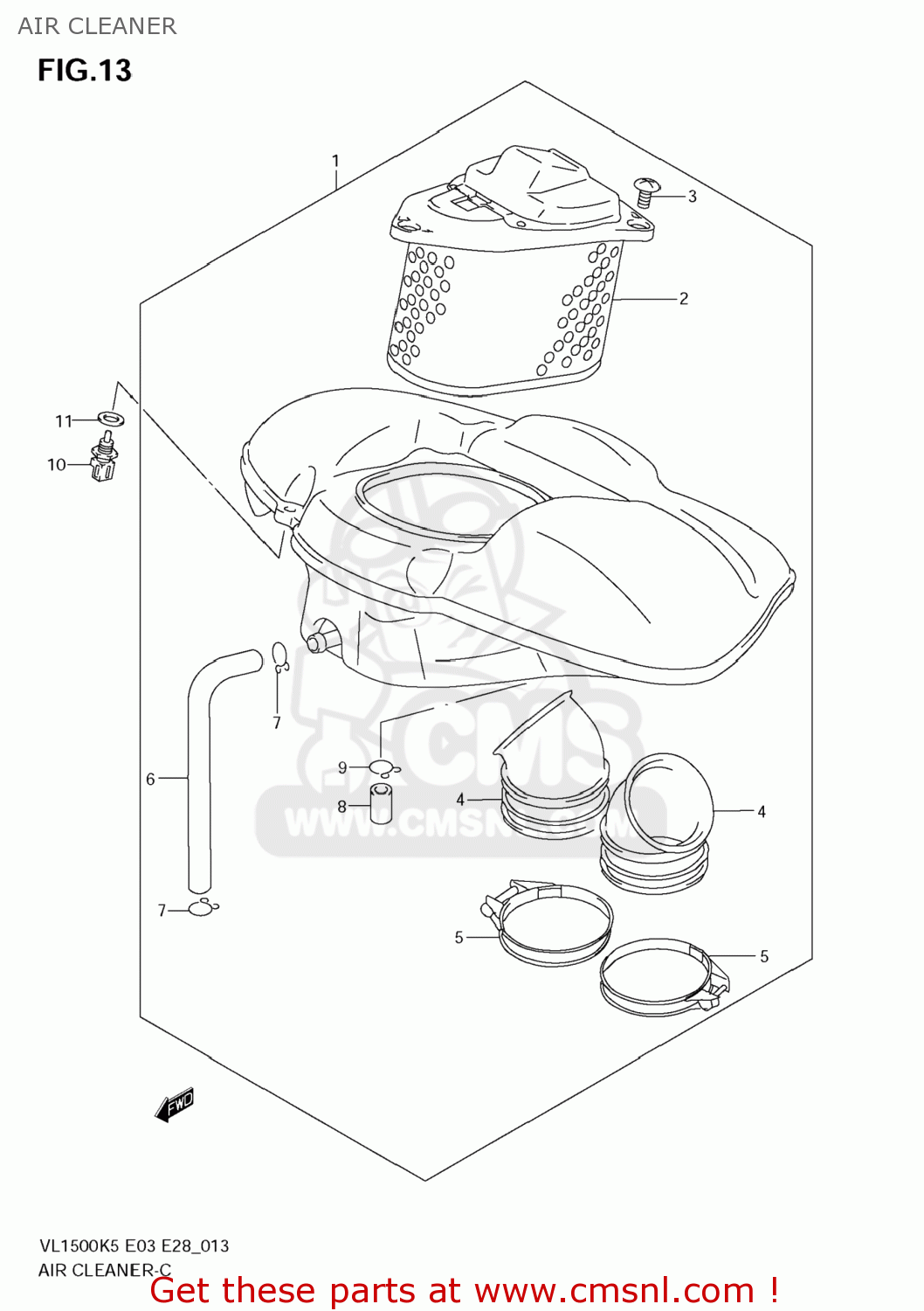 AIR CLEANER VL1500 BOULEVARD C90 2007 (K7) USA (E03)