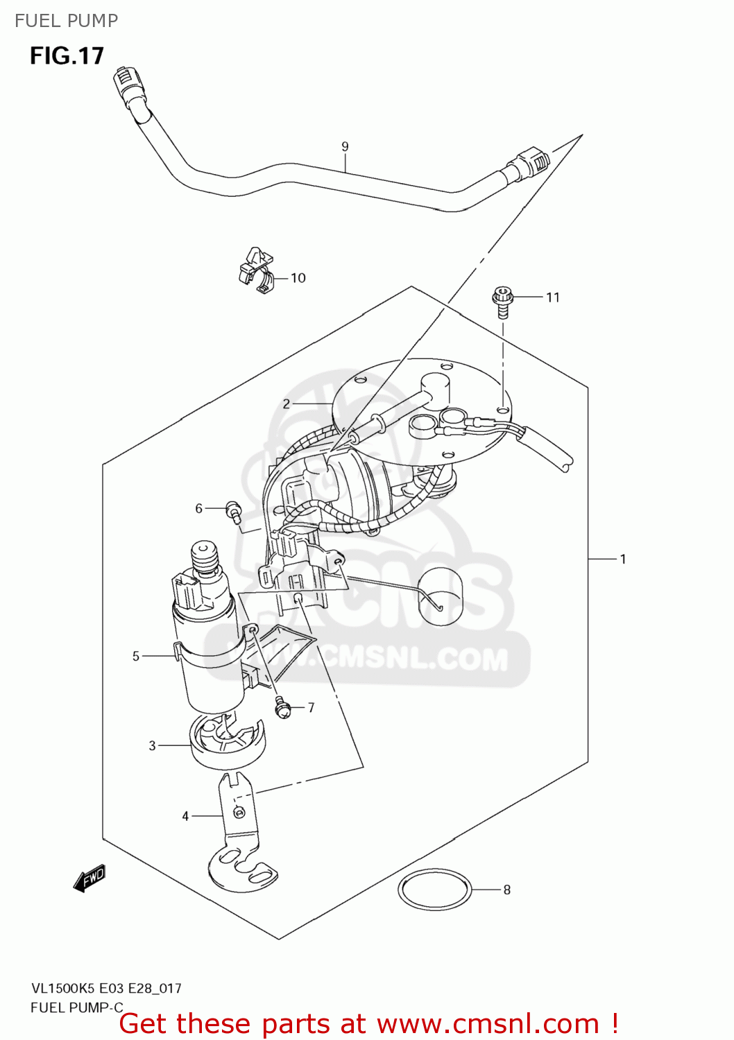 FUEL PUMP VL1500 BOULEVARD C90 2009 (K9) USA (E03)