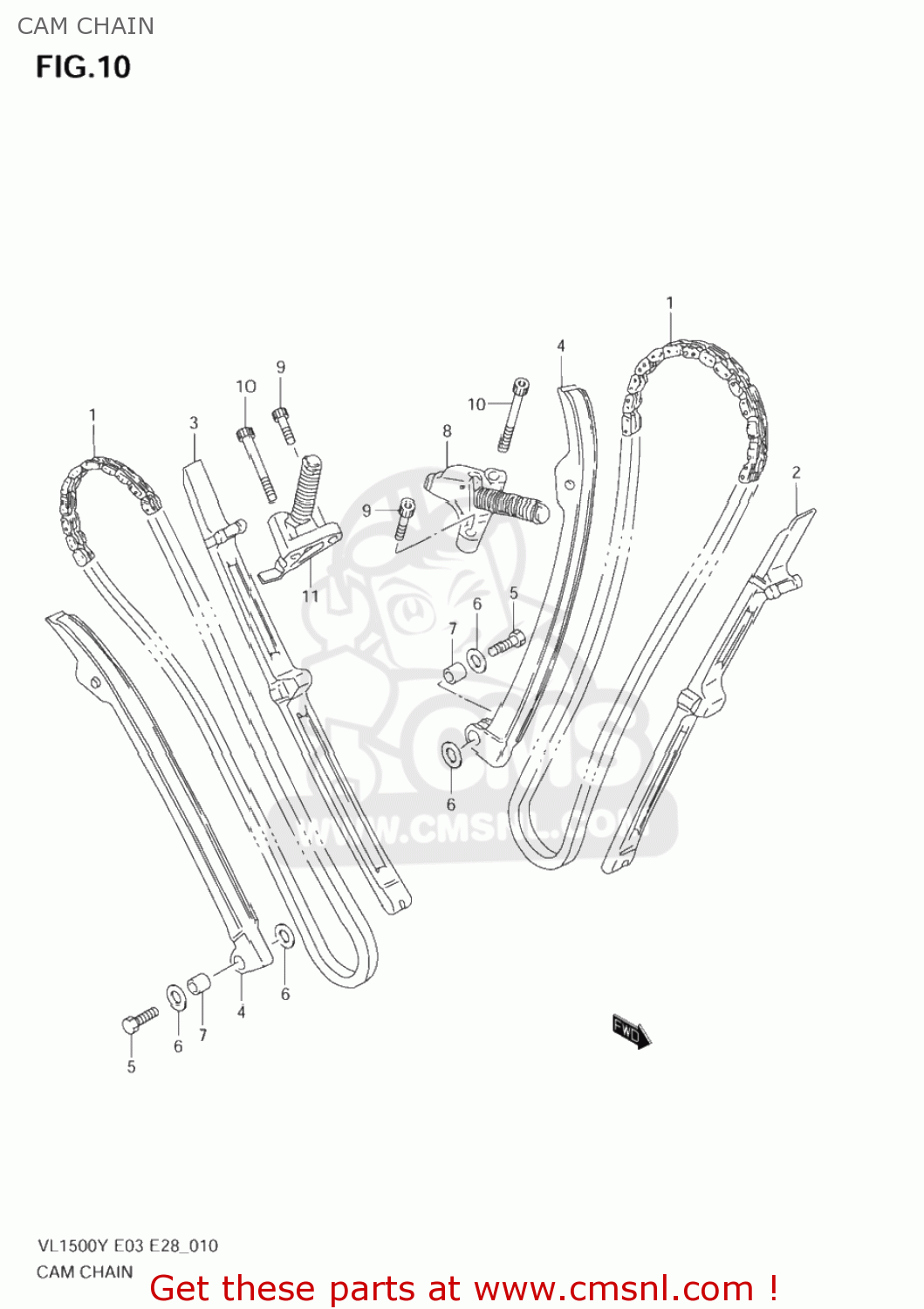 CAM CHAIN VL1500 INTRUDER 1998 (W) USA (E03)