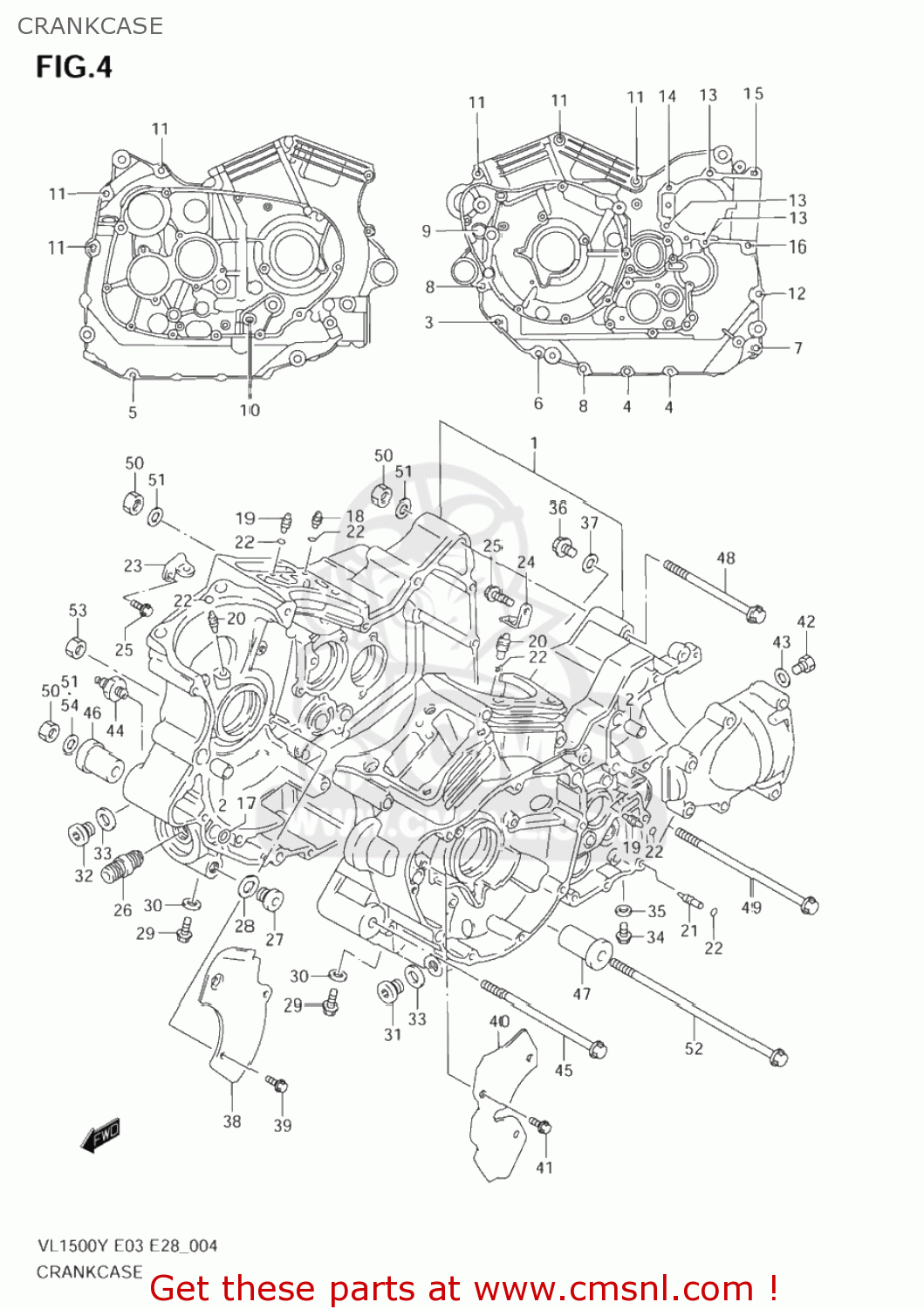 CRANKCASE VL1500 INTRUDER 1998 (W) USA (E03)