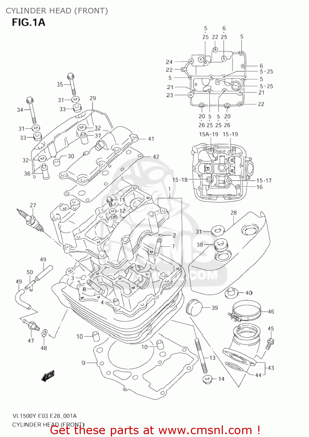 CYLINDER HEAD (FRONT) VL1500 INTRUDER 1998 (W) USA (E03)