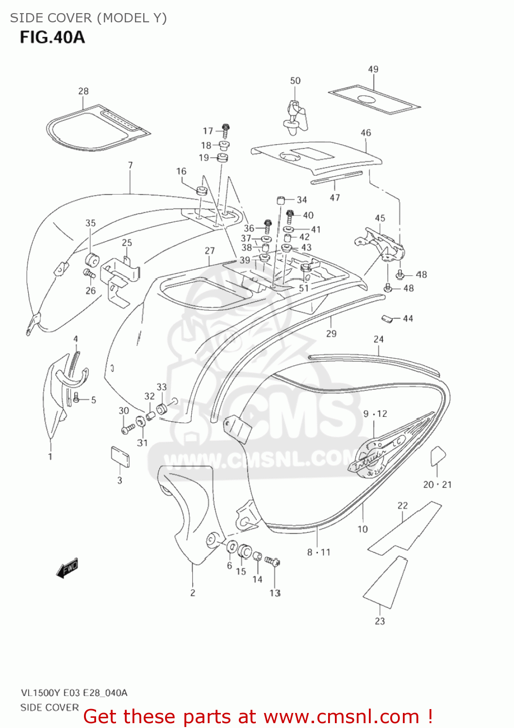 SIDE COVER (MODEL Y) VL1500 INTRUDER 1998 (W) USA (E03)