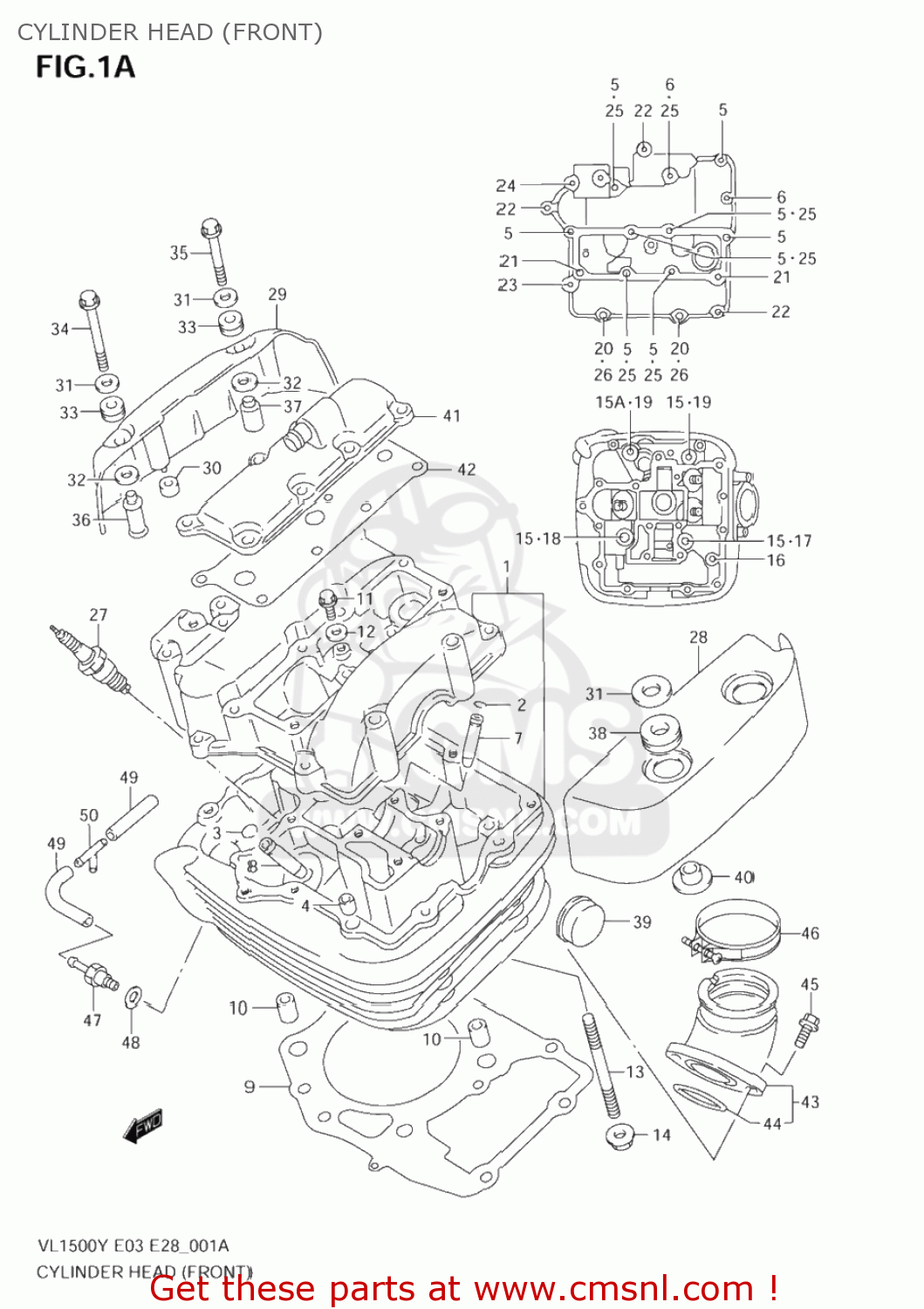 CYLINDER HEAD (FRONT) VL1500 INTRUDER 1999 (X) USA (E03)