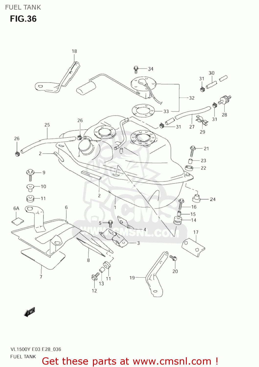 FUEL TANK VL1500 INTRUDER 1999 (X) USA (E03)