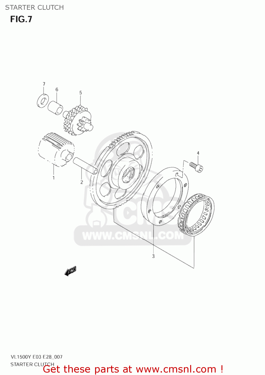 STARTER CLUTCH VL1500 INTRUDER 1999 (X) USA (E03)