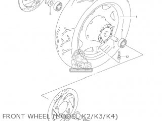 FRONT WHEEL (MODEL K2/K3/K4) - VL1500 INTRUDER 1999 (X) USA (E03)