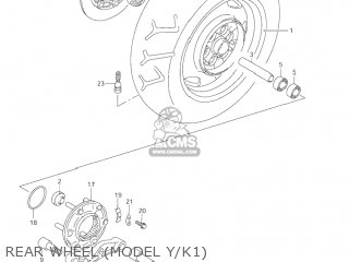 REAR WHEEL (MODEL Y/K1) - VL1500 INTRUDER 1999 (X) USA (E03)