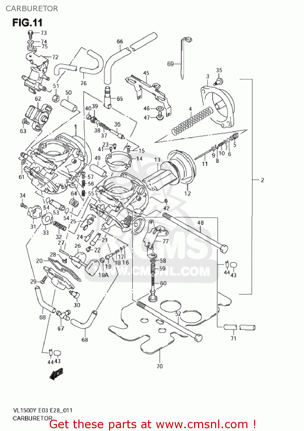CARBURETOR VL1500 INTRUDER 2000 (Y) USA (E03)