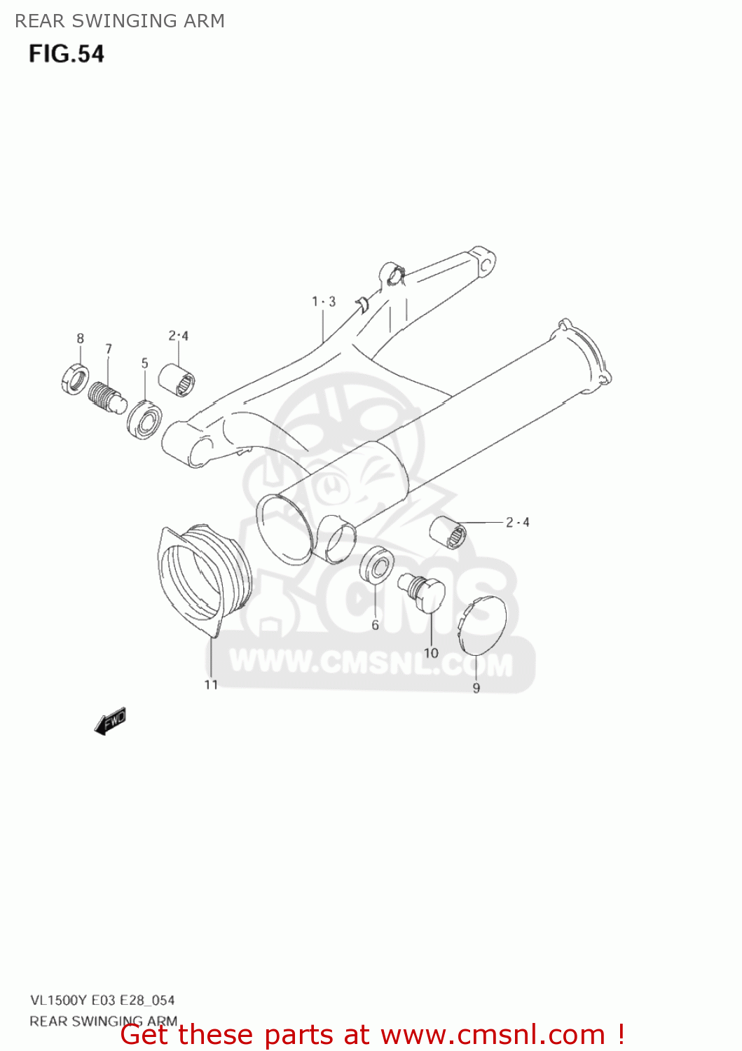 REAR SWINGING ARM VL1500 INTRUDER 2000 (Y) USA (E03)