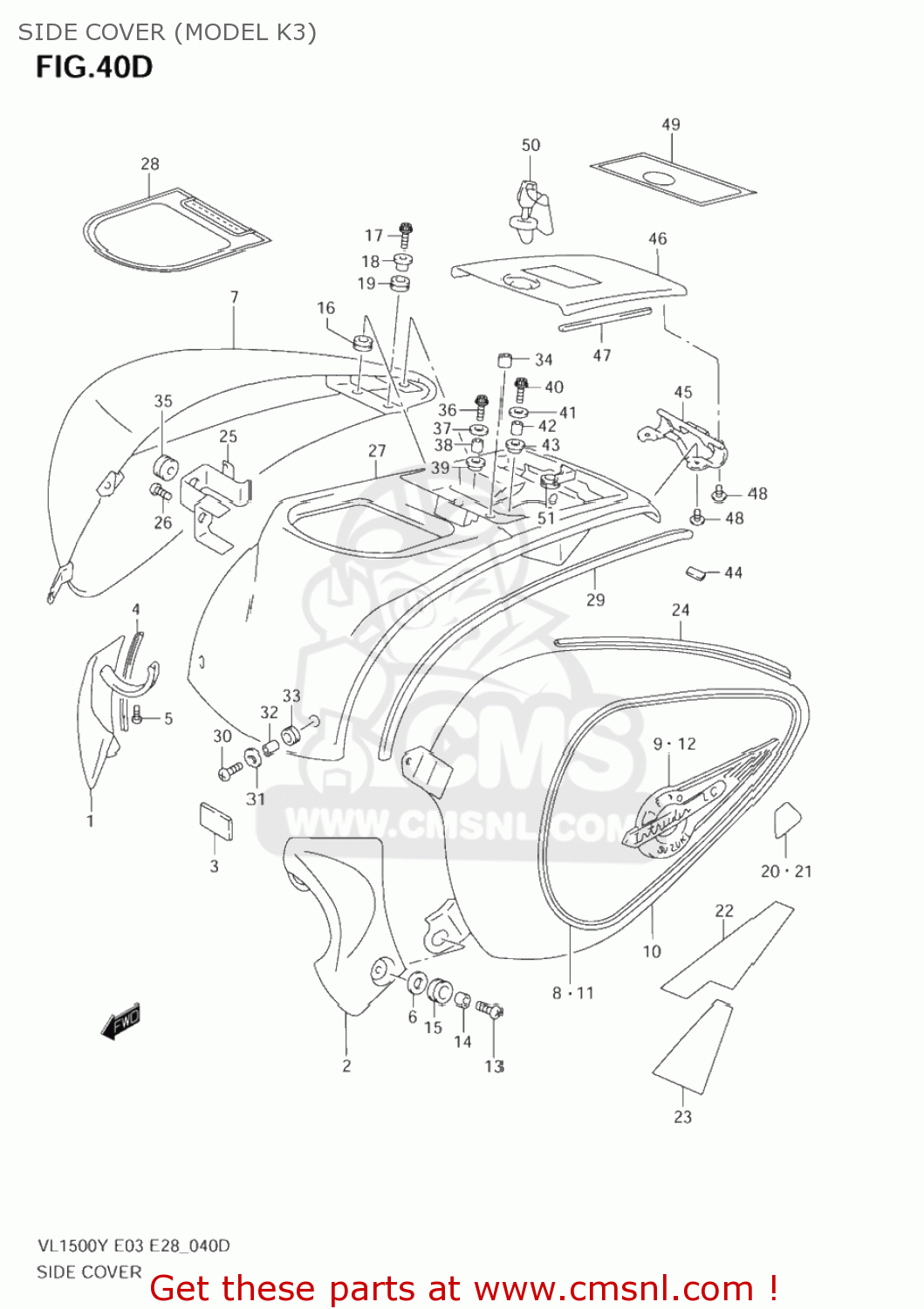 SIDE COVER (MODEL K3) VL1500 INTRUDER 2000 (Y) USA (E03)