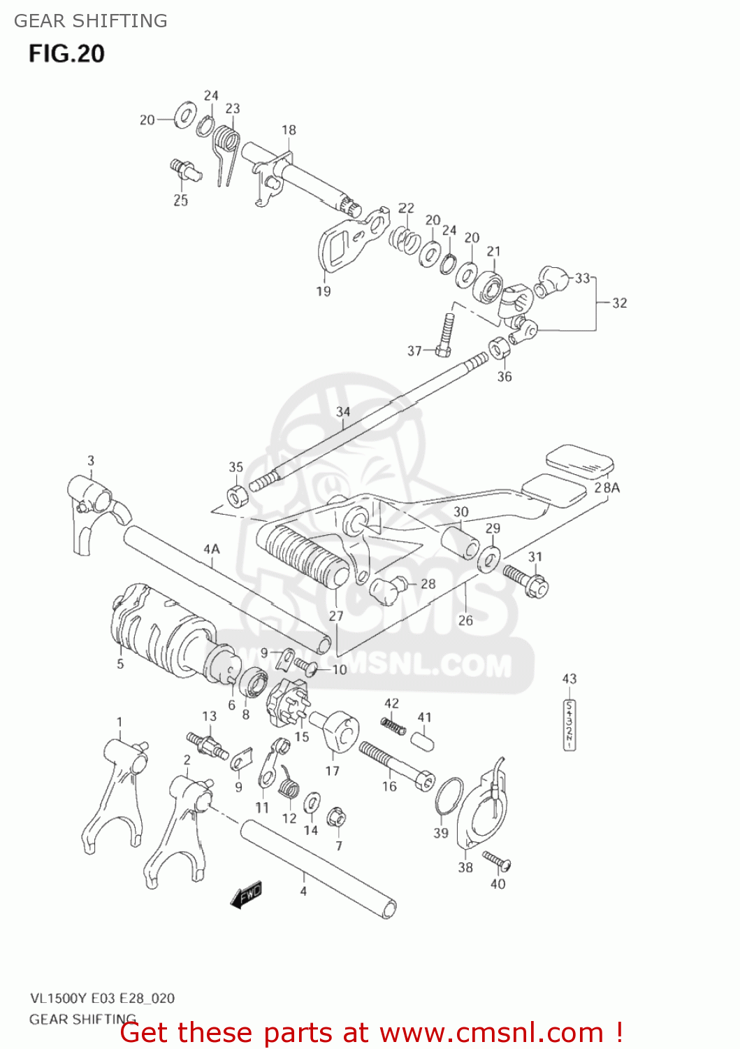 GEAR SHIFTING VL1500 INTRUDER 2001 (K1) USA (E03)