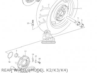 REAR WHEEL (MODEL K2/K3/K4) - VL1500 INTRUDER 2001 (K1) USA (E03)
