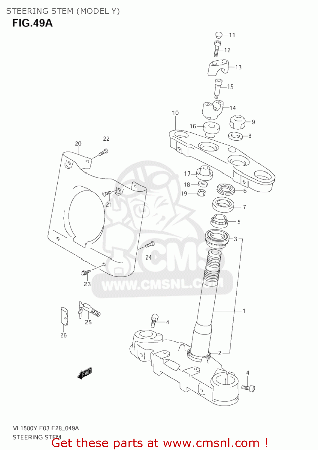 STEERING STEM (MODEL Y) VL1500 INTRUDER 2002 (K2) USA (E03)