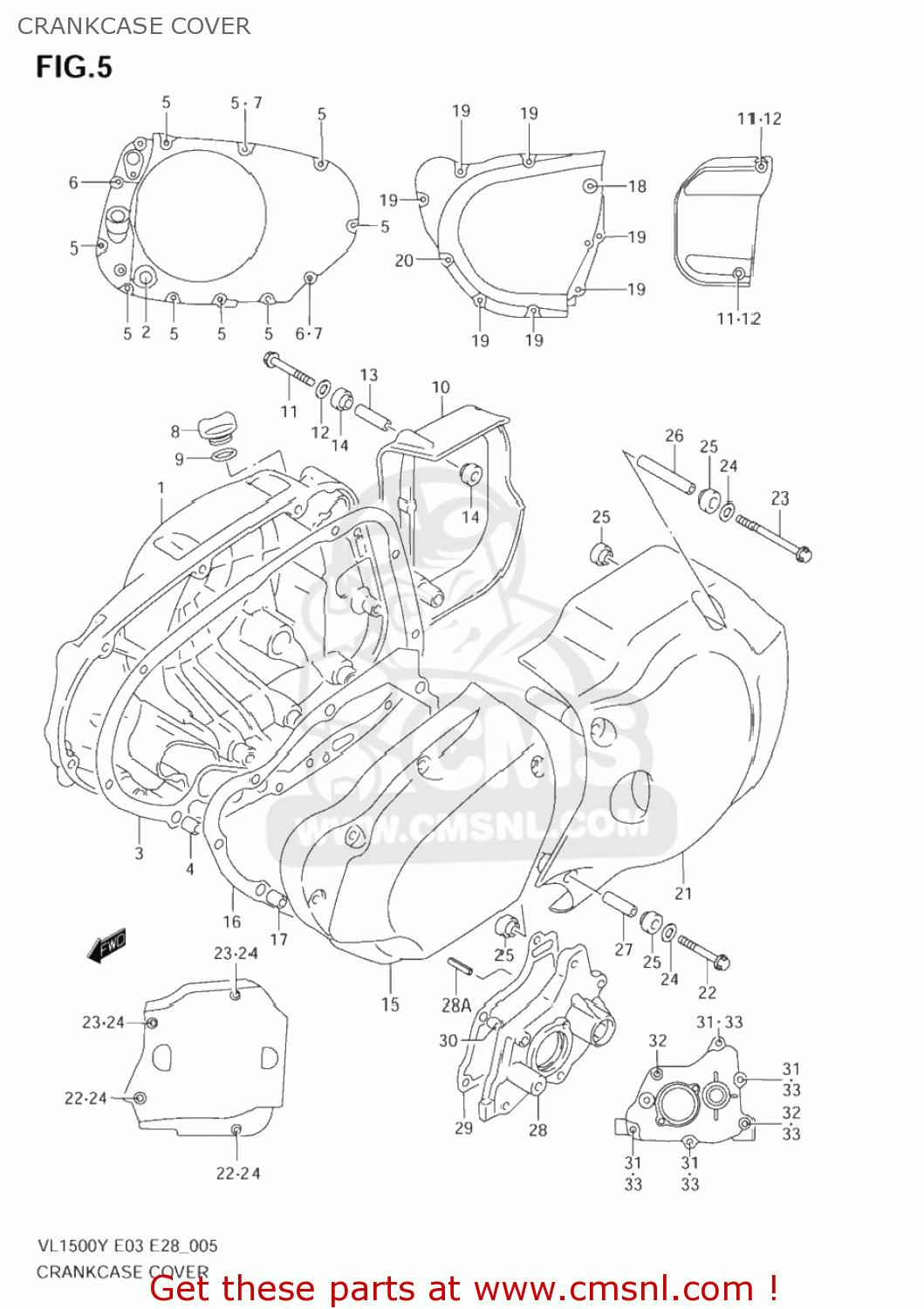 CRANKCASE COVER VL1500 INTRUDER 2003 (K3) USA (E03)