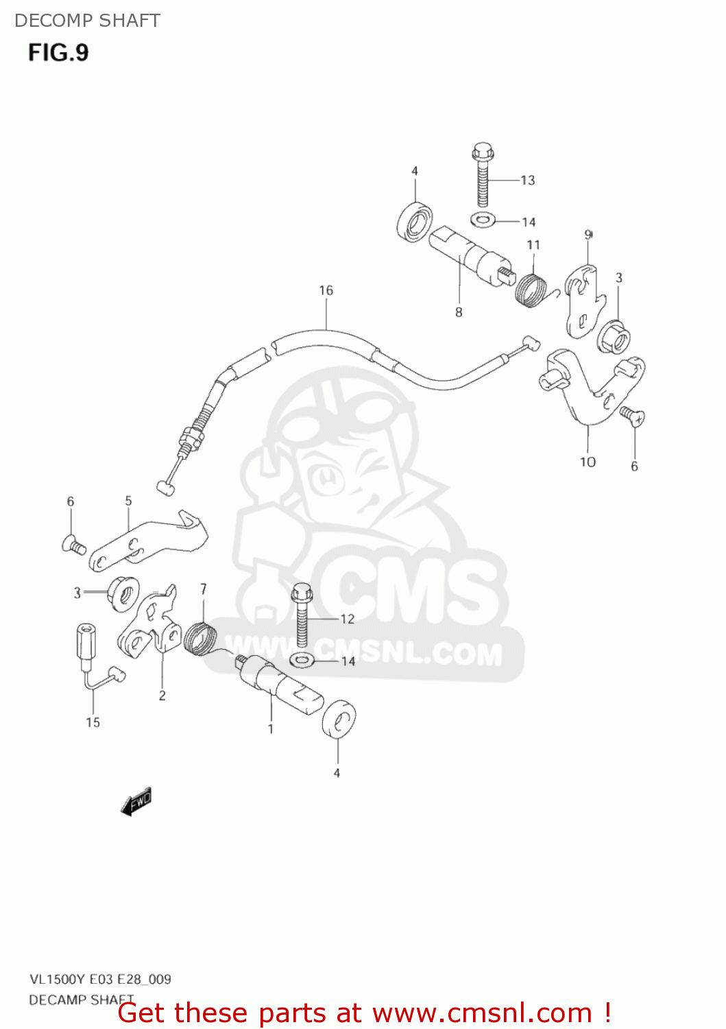 DECOMP SHAFT VL1500 INTRUDER 2003 (K3) USA (E03)