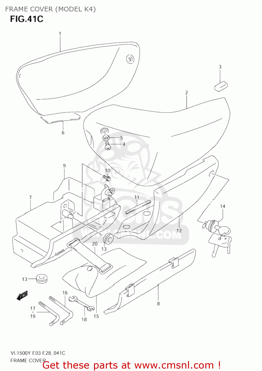 FRAME COVER (MODEL K4) VL1500 INTRUDER 2003 (K3) USA (E03)
