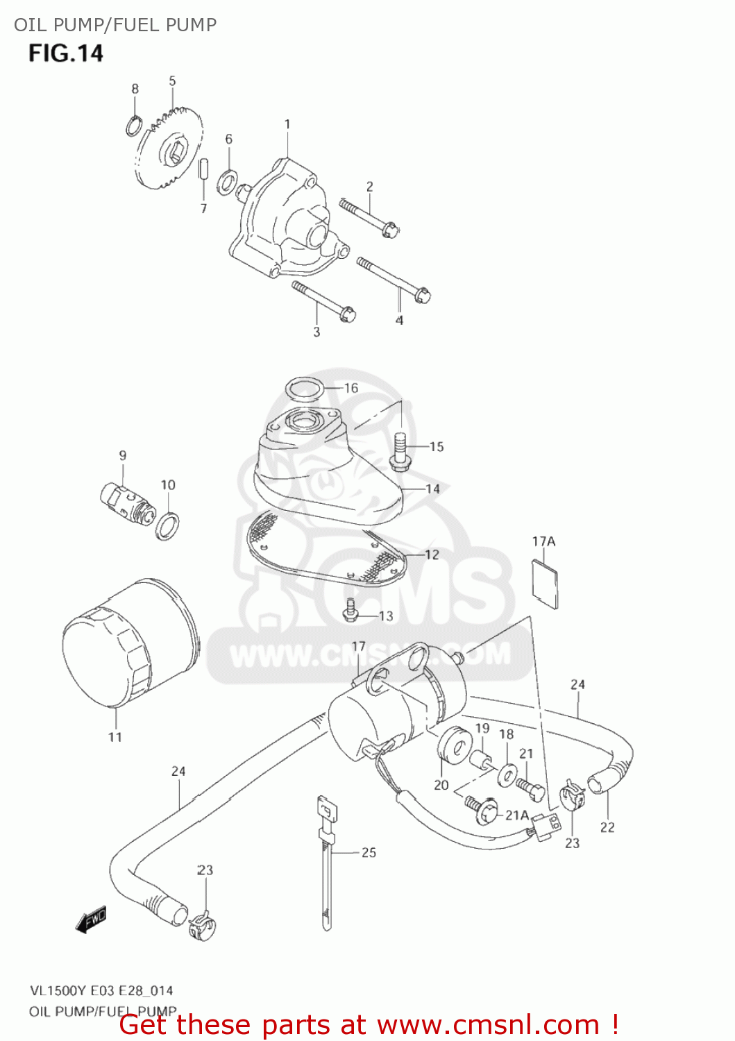 OIL PUMP/FUEL PUMP VL1500 INTRUDER 2003 (K3) USA (E03)