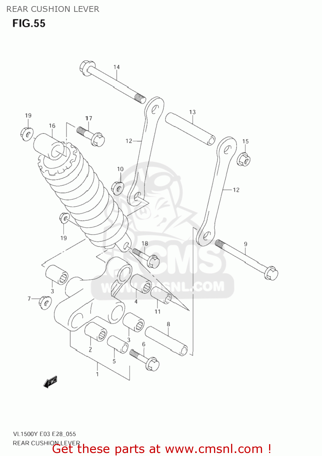 REAR CUSHION LEVER VL1500 INTRUDER 2003 (K3) USA (E03)