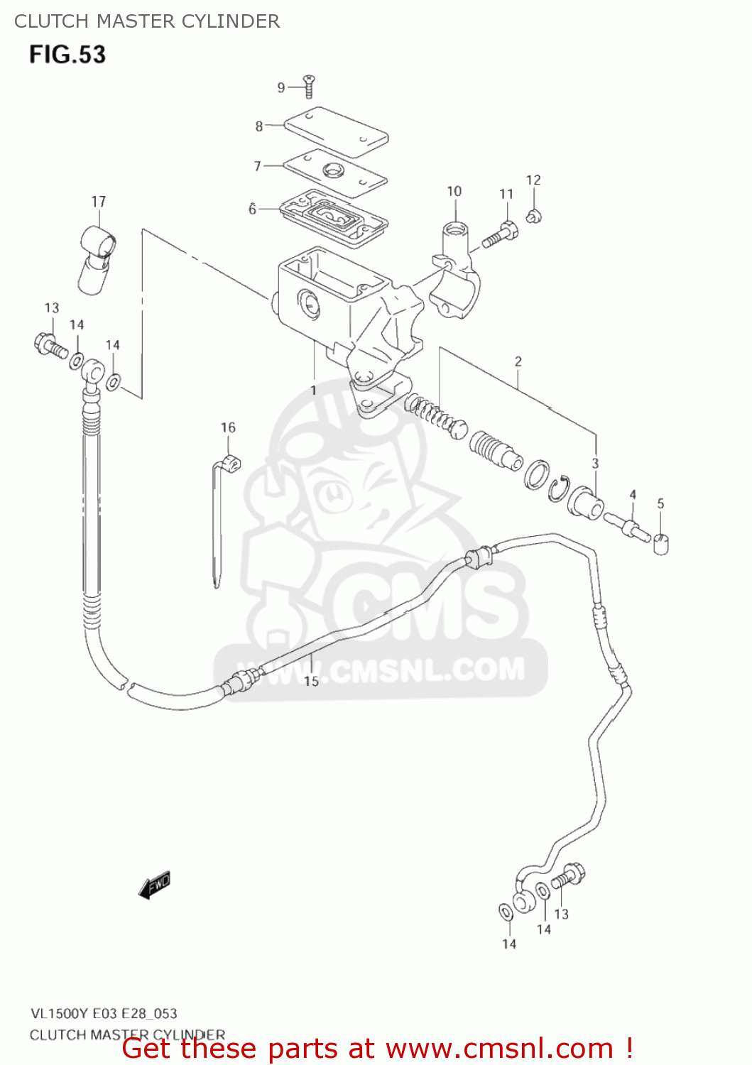 CLUTCH MASTER CYLINDER VL1500 INTRUDER 2004 (K4) USA (E03)