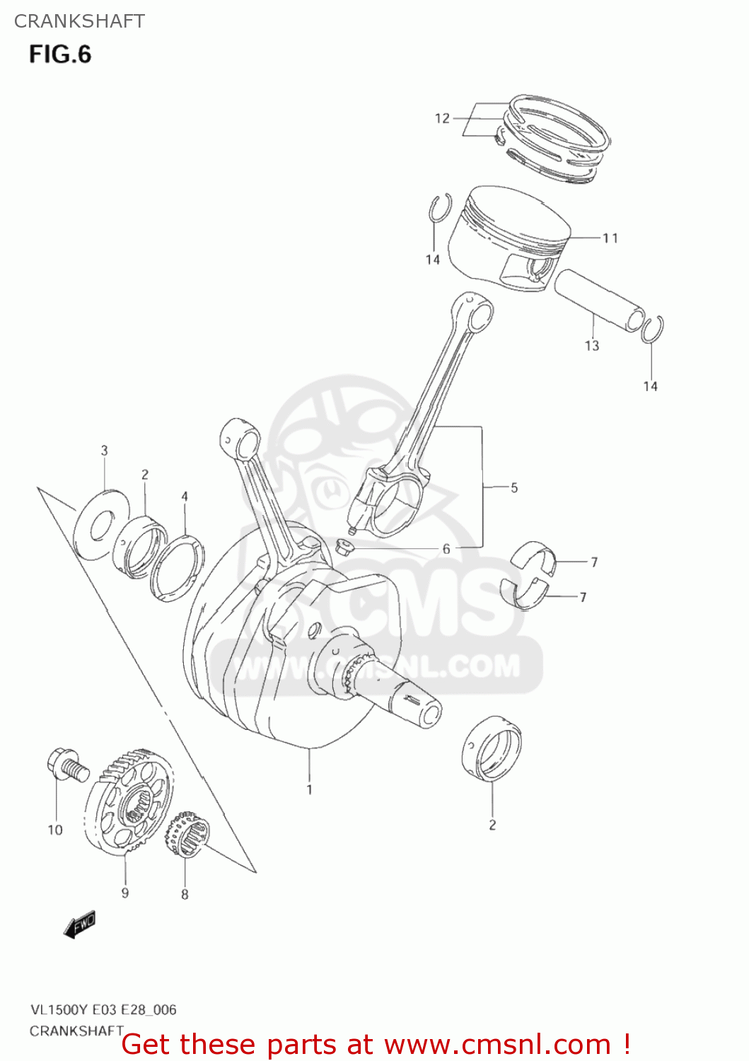 CRANKSHAFT VL1500 INTRUDER 2004 (K4) USA (E03)