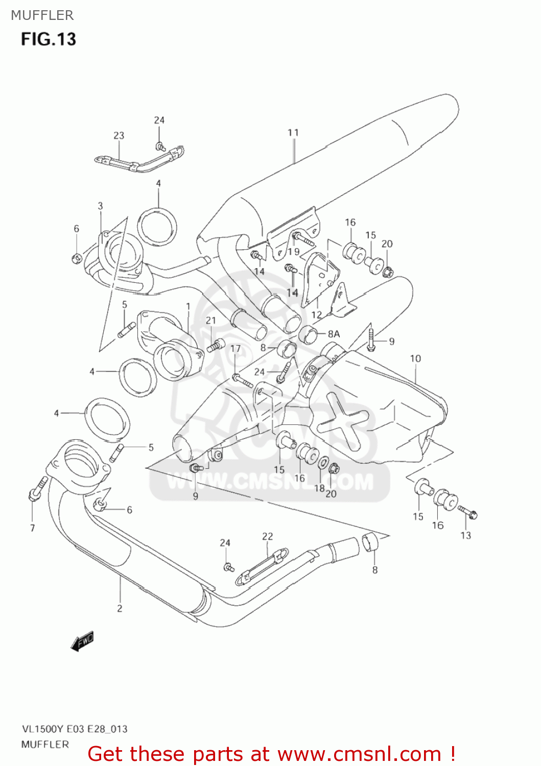 MUFFLER VL1500B INTRUDER 1998 (W) USA (E03)