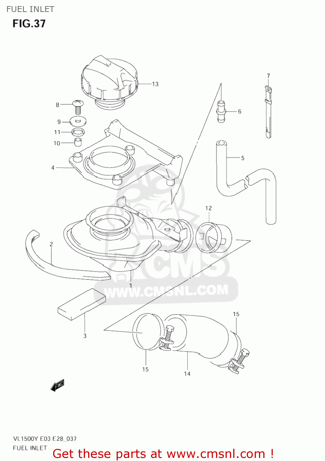 FUEL INLET VL1500B INTRUDER 1999 (X) USA (E03)