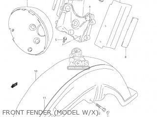 FRONT FENDER (MODEL W/X) - VL1500B INTRUDER 1999 (X) USA (E03)