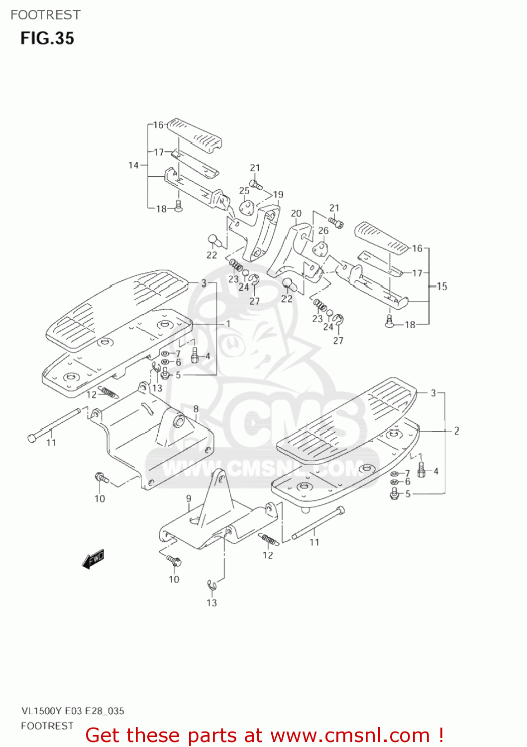 FOOTREST VL1500B INTRUDER 2000 (Y) USA (E03)
