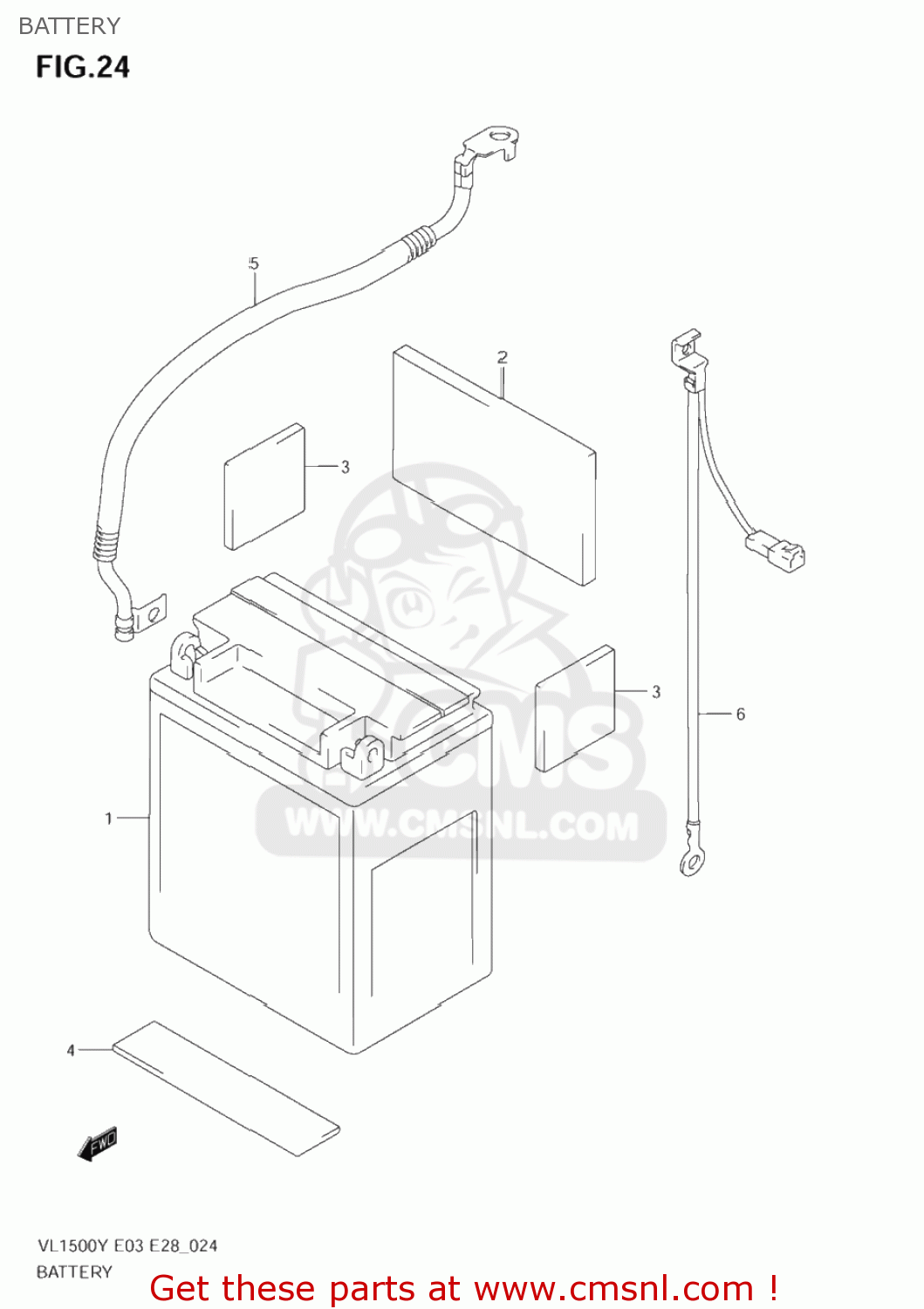 BATTERY VL1500B INTRUDER 2002 (K2) USA (E03)