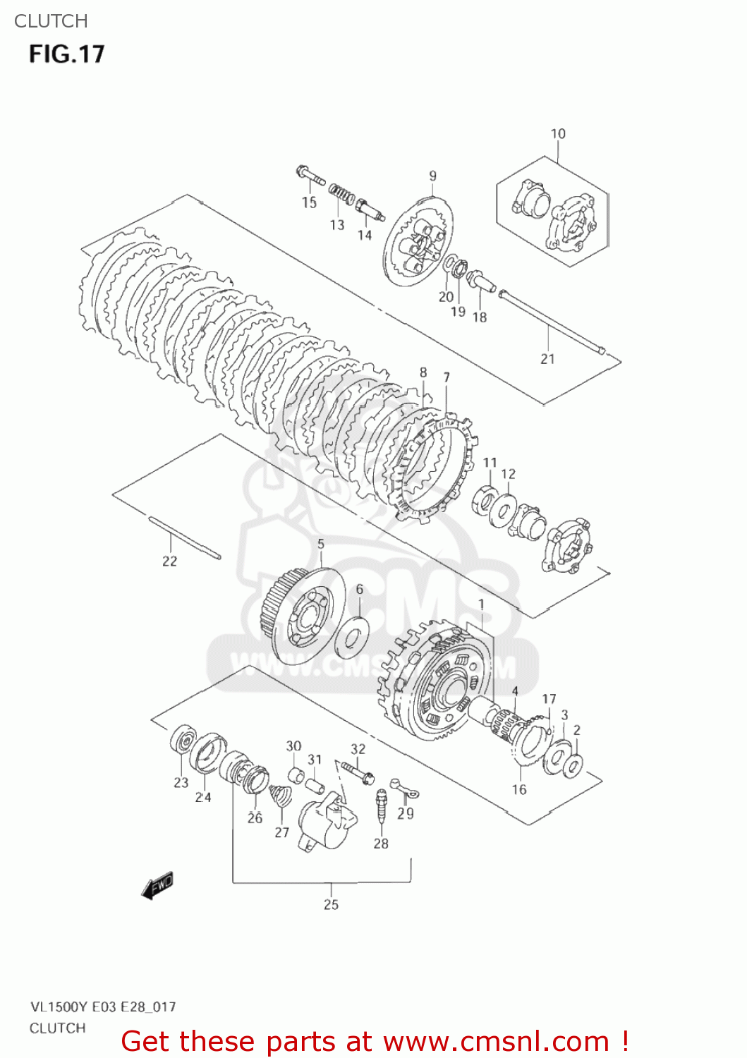 CLUTCH VL1500B INTRUDER 2002 (K2) USA (E03)