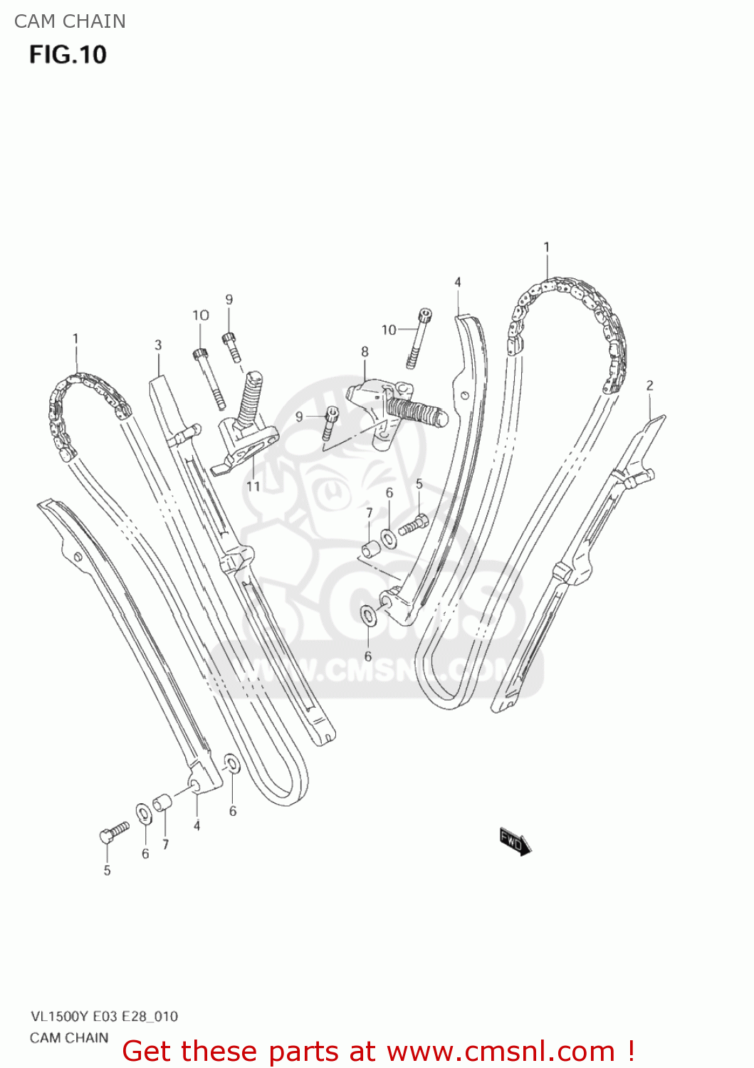 CAM CHAIN VL1500B INTRUDER 2004 (K4) USA (E03)