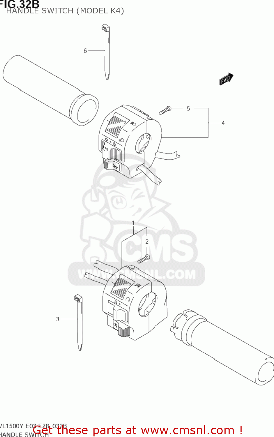 HANDLE SWITCH (MODEL K4) VL1500B INTRUDER 2004 (K4) USA (E03)
