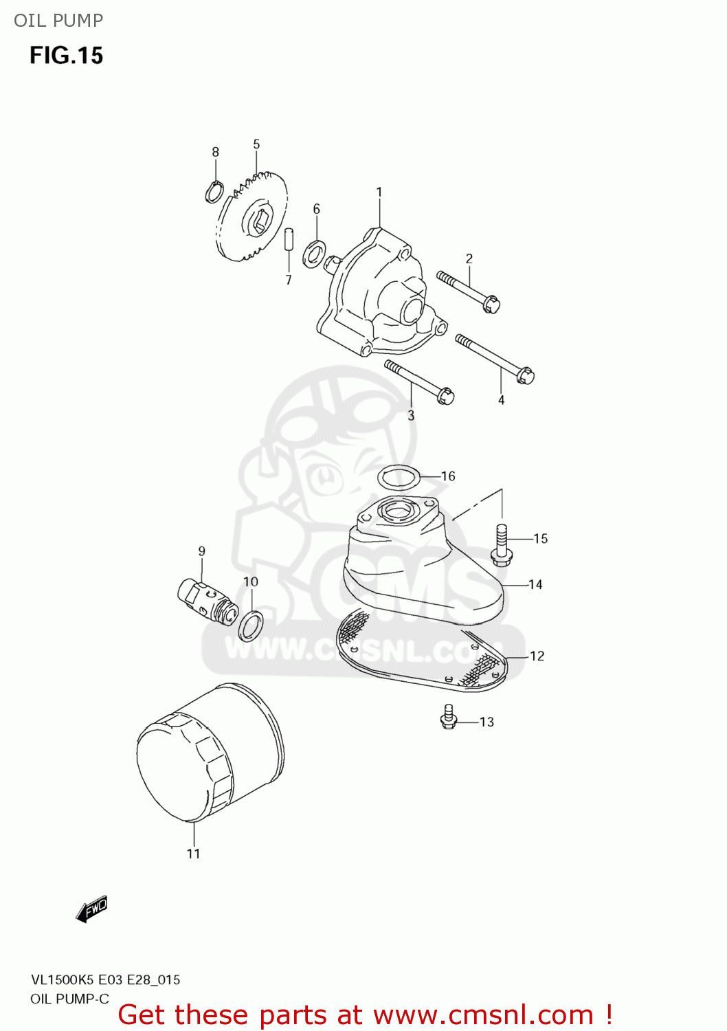 OIL PUMP VL1500T BOULEVARD C90 2005 (K5) USA (E03)