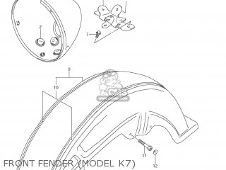 FRONT FENDER (MODEL K7) - VL1500T BOULEVARD C90 2005 (K5) USA (E03)