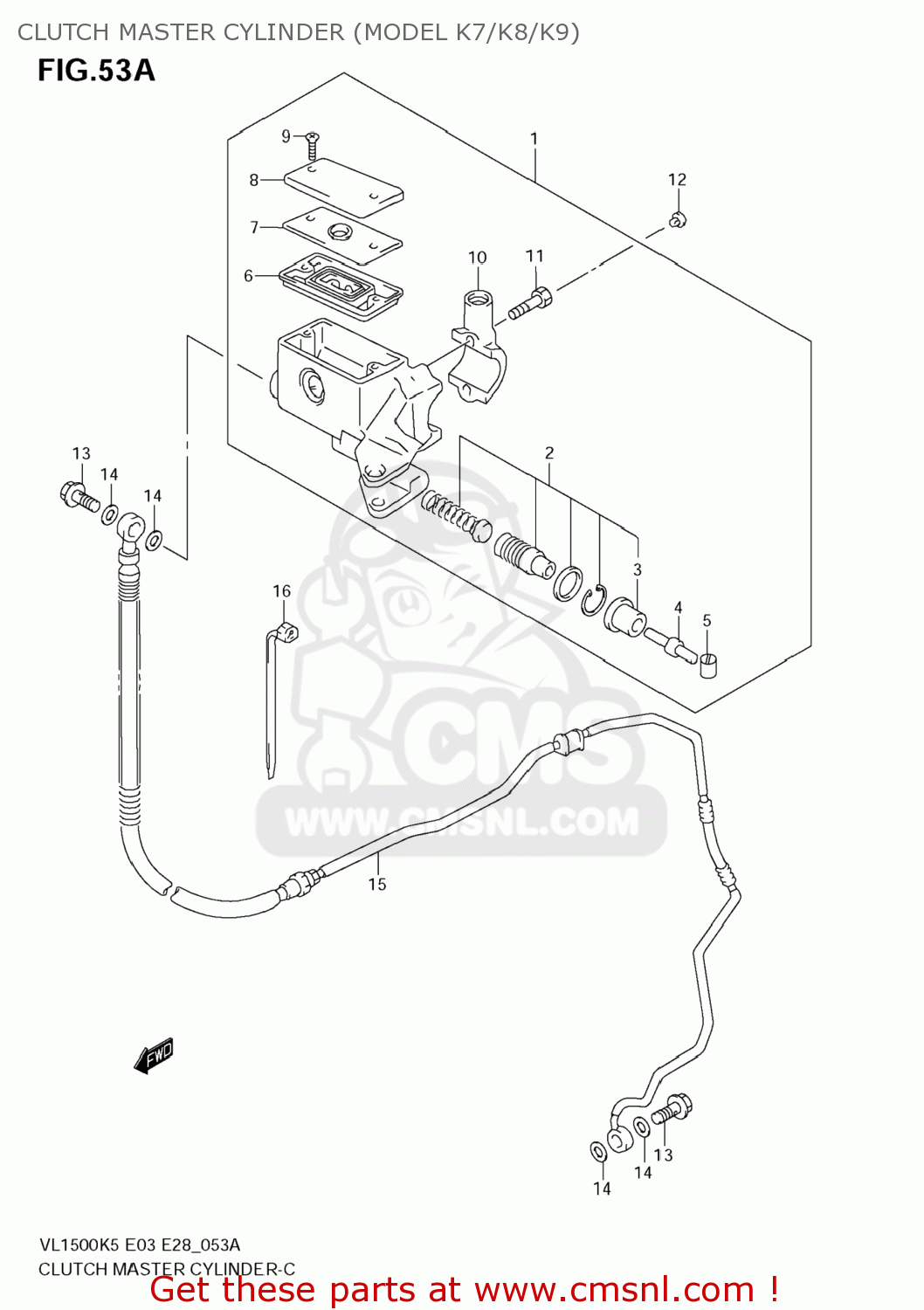 CLUTCH MASTER CYLINDER (MODEL K7/K8/K9) VL1500T BOULEVARD C90 2006 (K6) USA (E03)