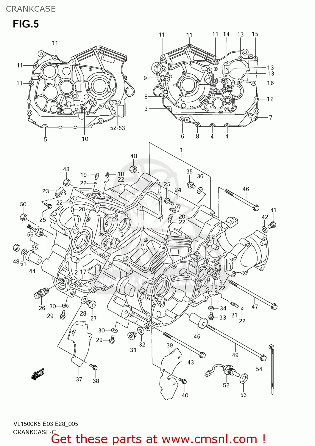 CRANKCASE VL1500T BOULEVARD C90 2006 (K6) USA (E03)