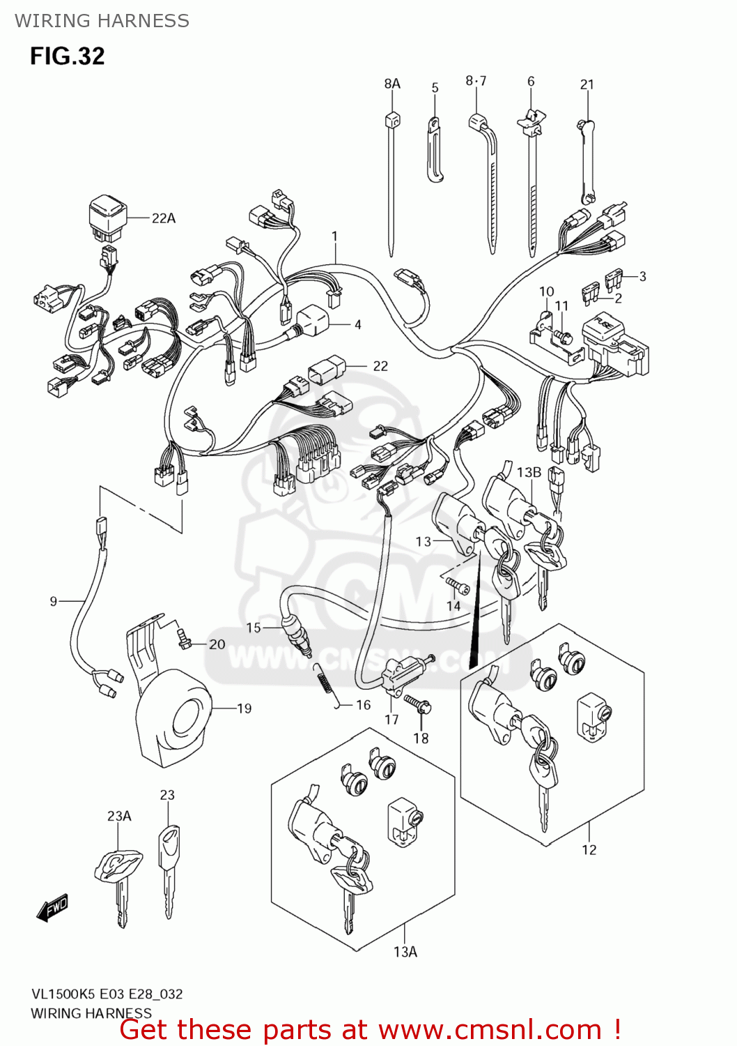 WIRING HARNESS VL1500T BOULEVARD C90 2006 (K6) USA (E03)