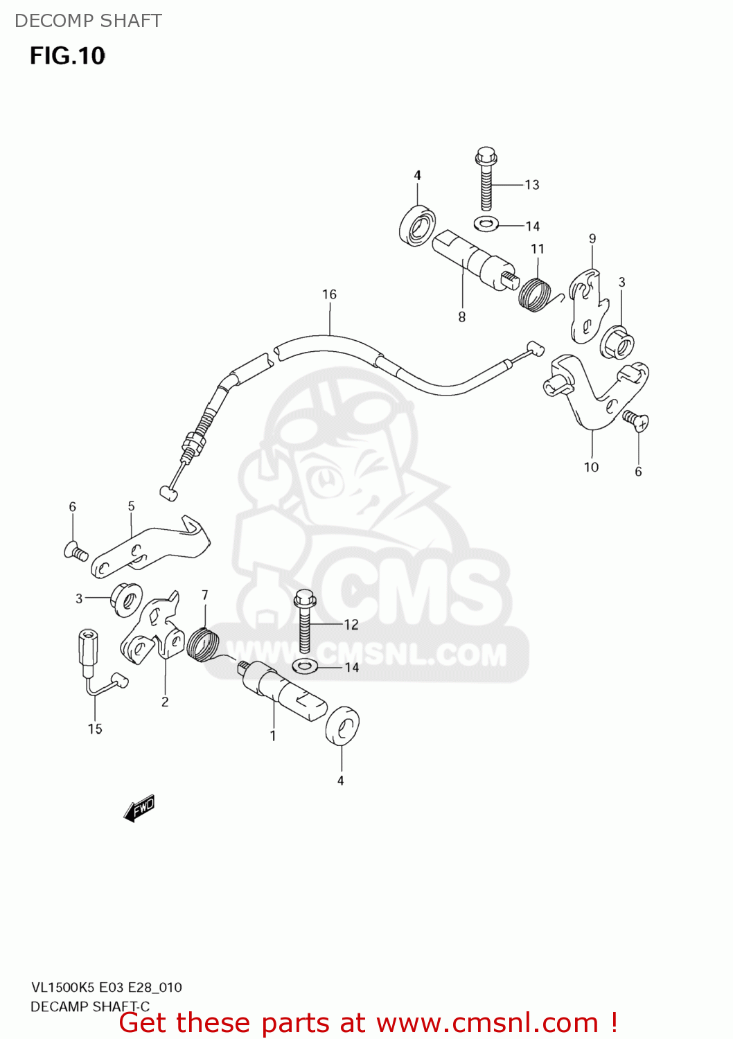 DECOMP SHAFT VL1500T BOULEVARD C90 2007 (K7) USA (E03)
