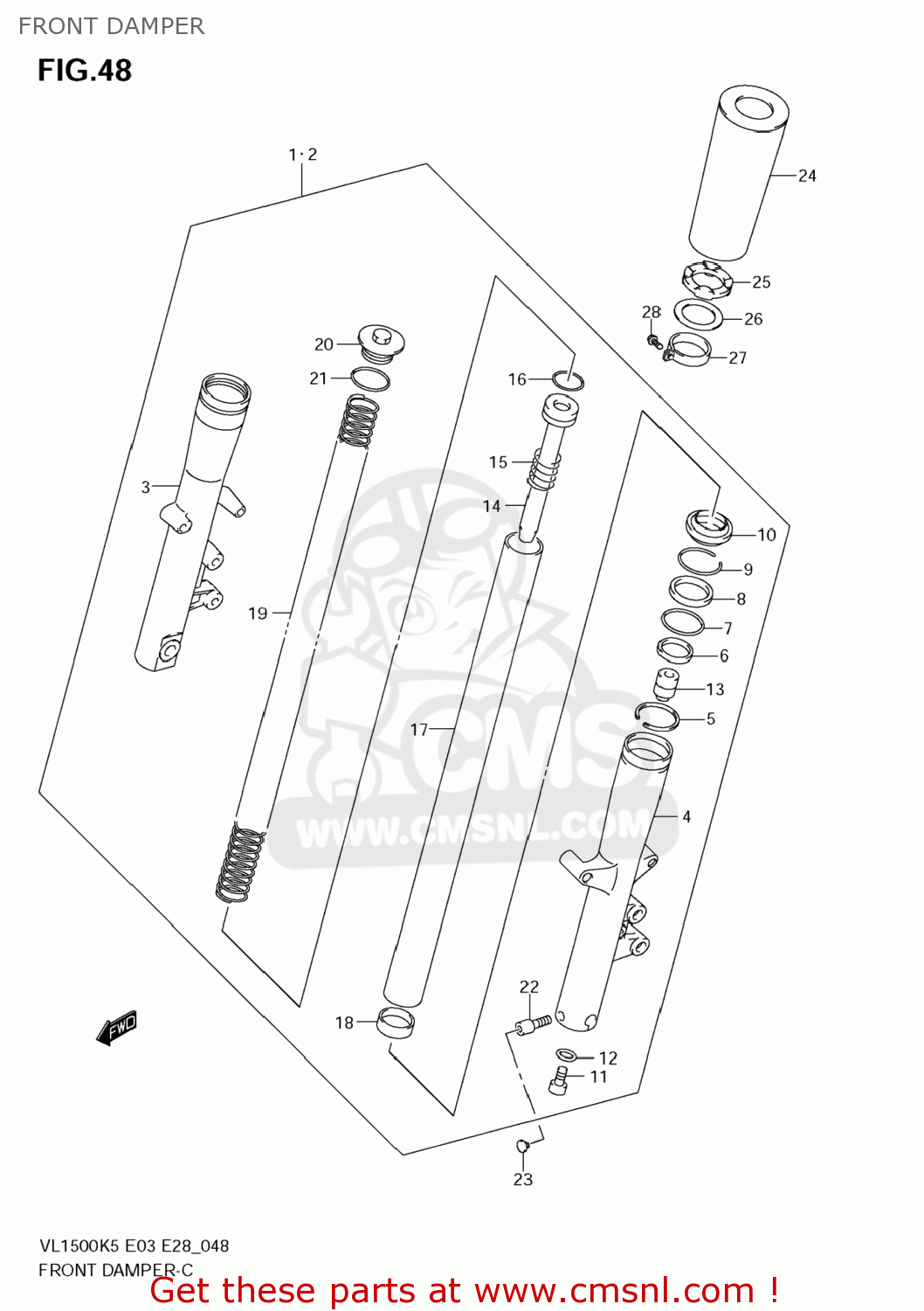 FRONT DAMPER VL1500T BOULEVARD C90 2007 (K7) USA (E03)