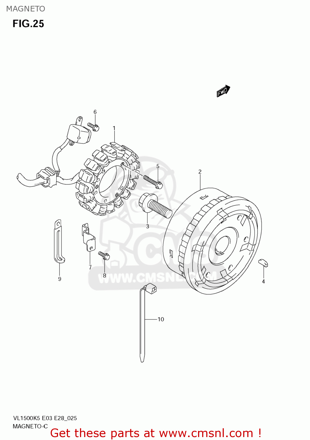 MAGNETO VL1500T BOULEVARD C90 2007 (K7) USA (E03)