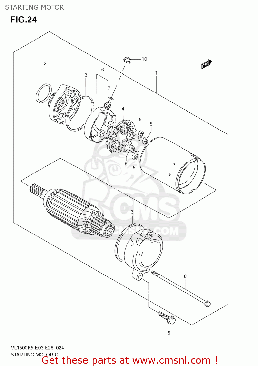 STARTING MOTOR VL1500T BOULEVARD C90 2007 (K7) USA (E03)