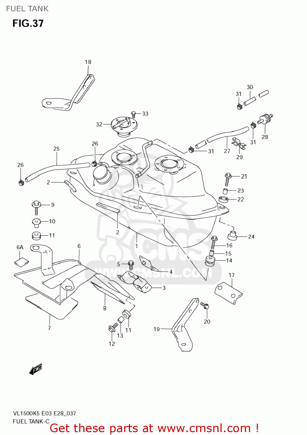 FUEL TANK VL1500T BOULEVARD C90 2008 (K8) USA (E03)