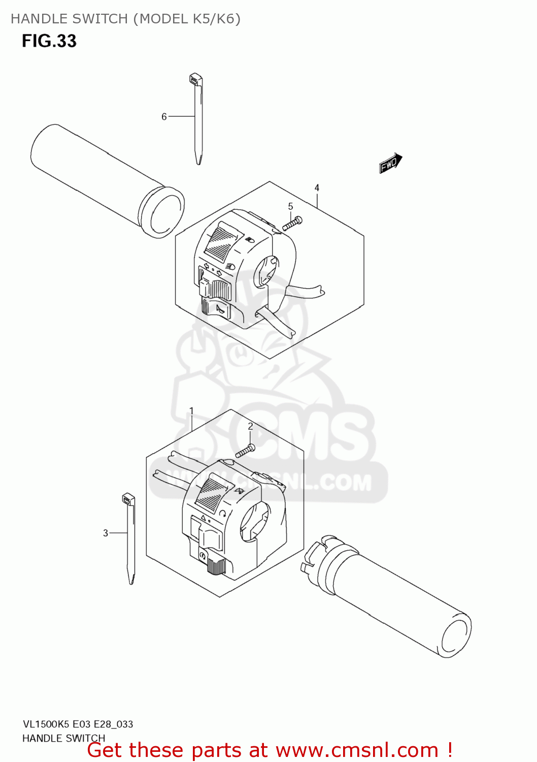 HANDLE SWITCH (MODEL K5/K6) VL1500T BOULEVARD C90 2008 (K8) USA (E03)