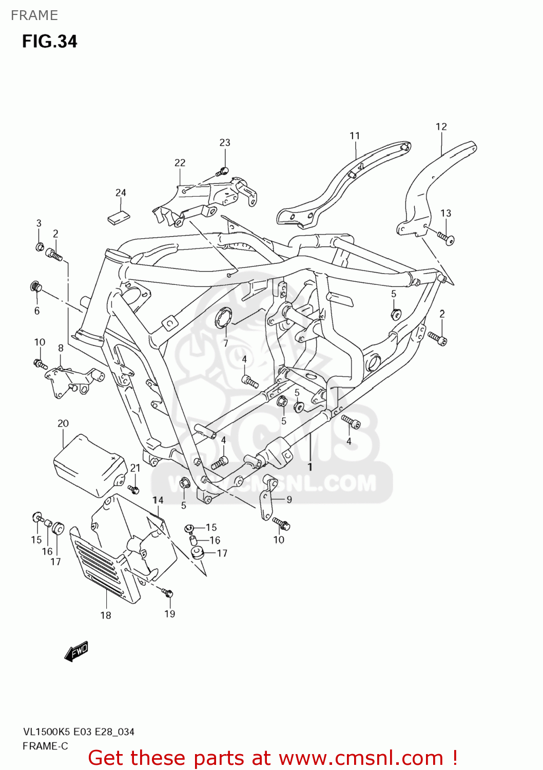 FRAME VL1500T BOULEVARD C90 2009 (K9) USA (E03)