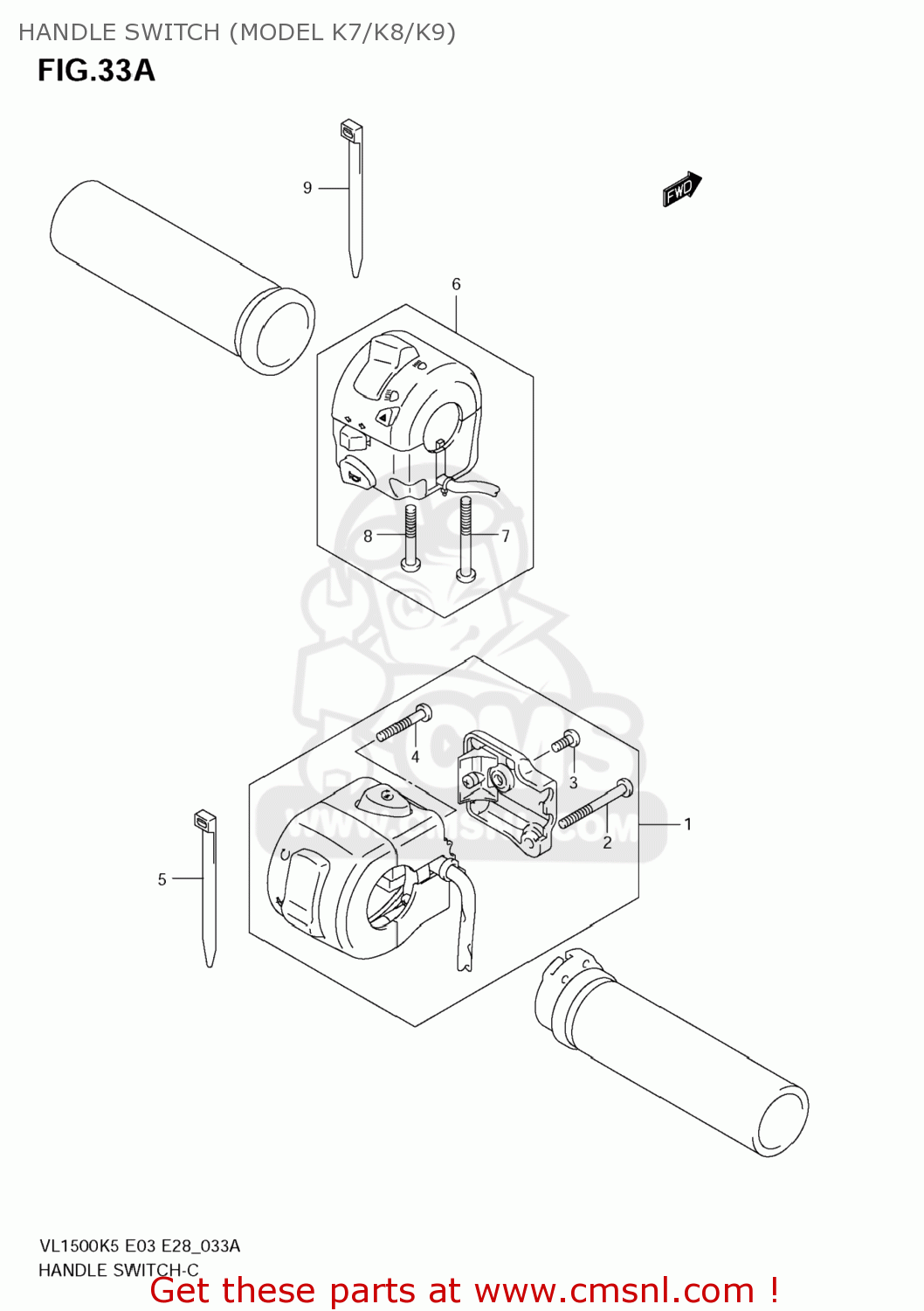 HANDLE SWITCH (MODEL K7/K8/K9) VL1500T BOULEVARD C90 2009 (K9) USA (E03)